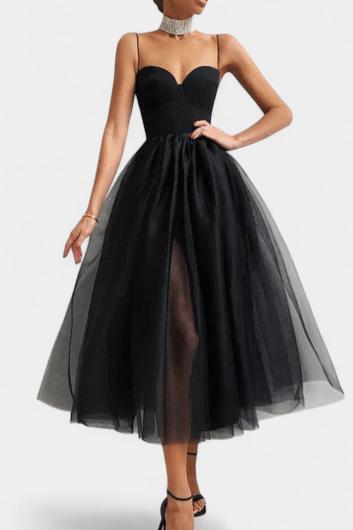 Widya Vestido Maxi de Tul Elegante