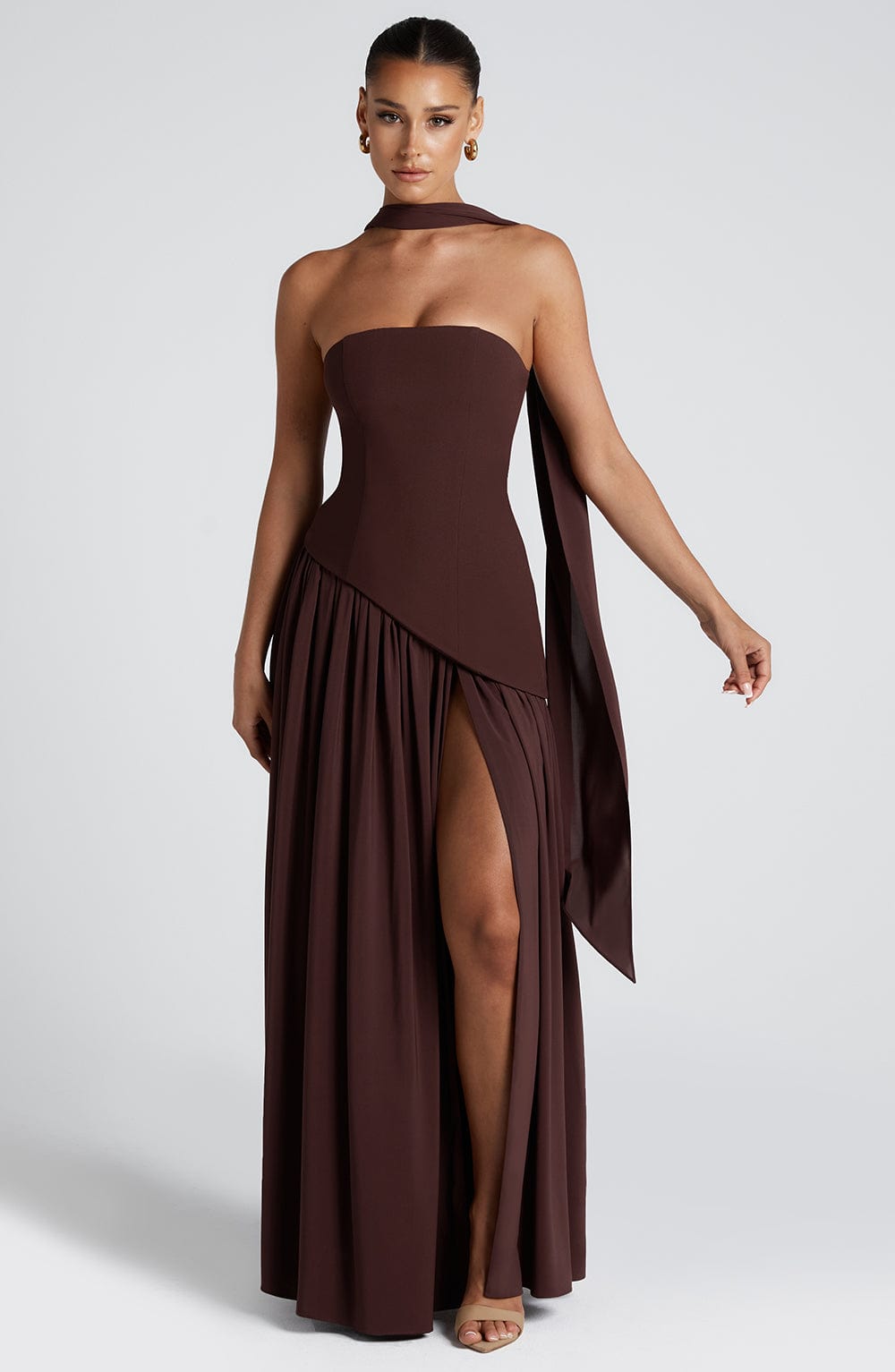 Vestido Maxi Sin Tirantes Tessa