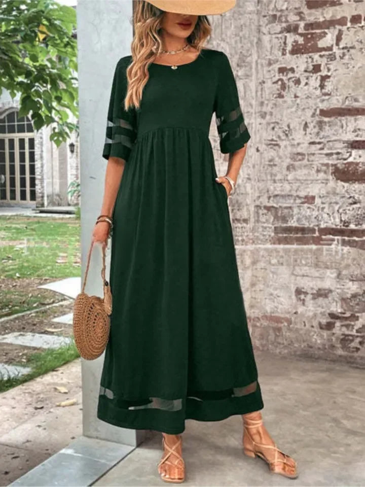 Vestido Negro Transparente – Diseño Halagador de Cuello O para un Estilo de Verano Sin Esfuerzo