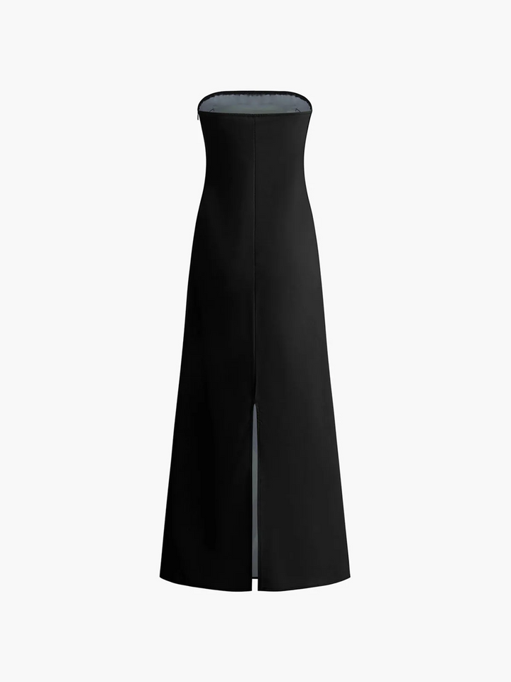 Vestido Maxi de Fiesta de Verano Impreso Sin Tirantes Calla