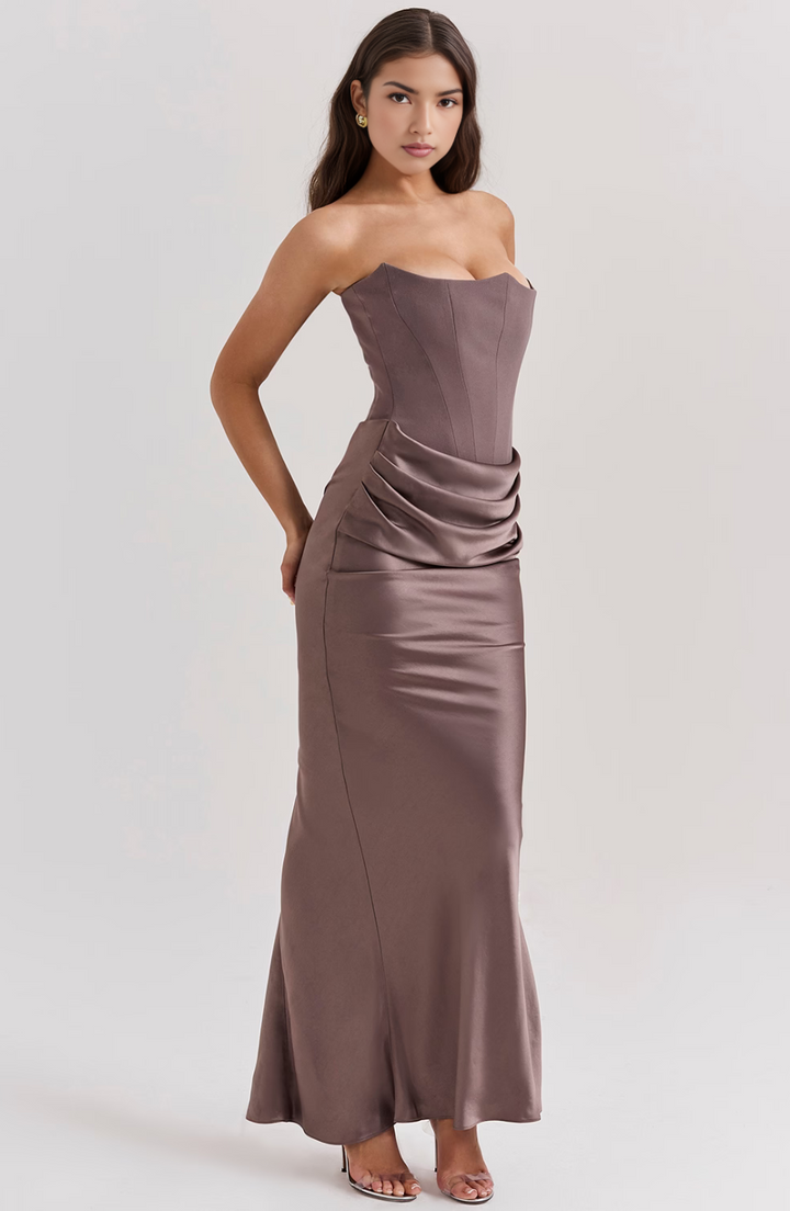 Vestido Maxi Corsé Sin Tirantes Mia