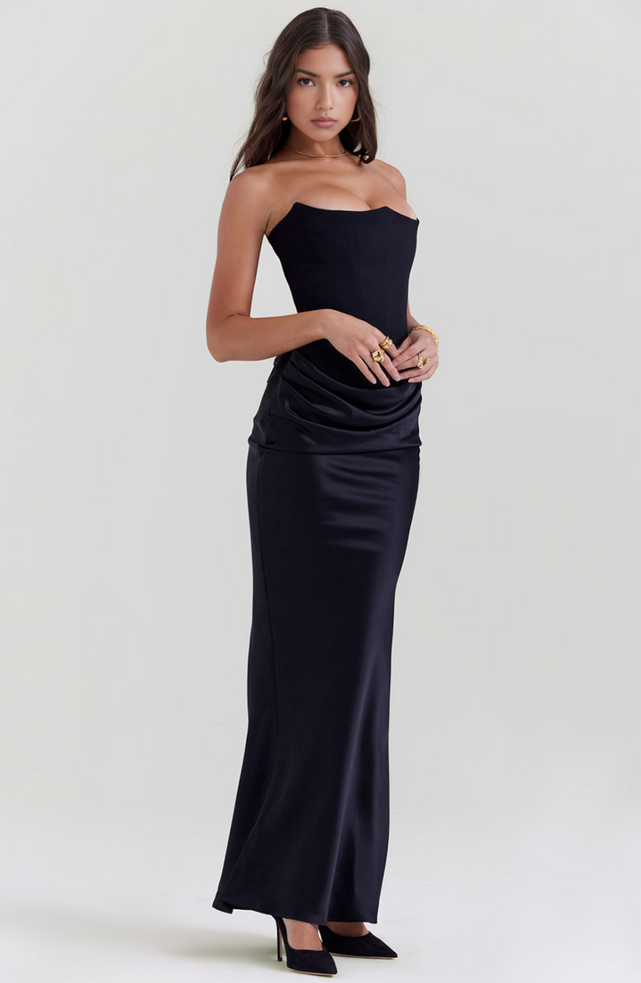 Vestido Maxi Corsé Sin Tirantes Mia