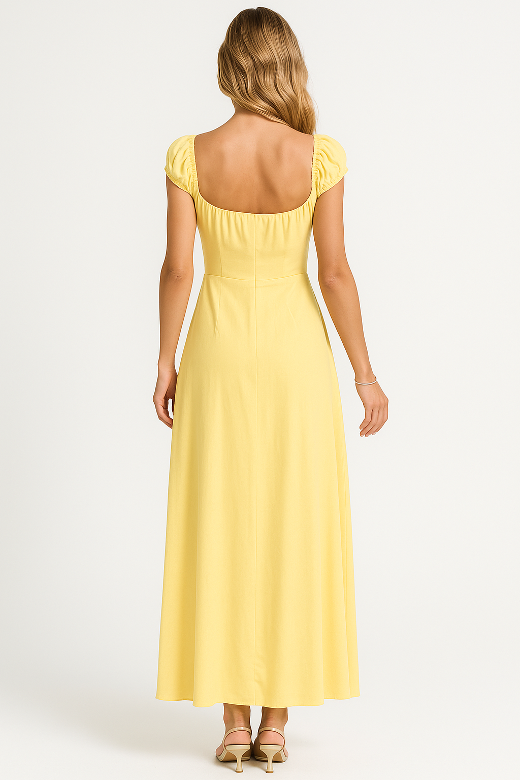 Vestido Maxi Prom Amarillo Imperio