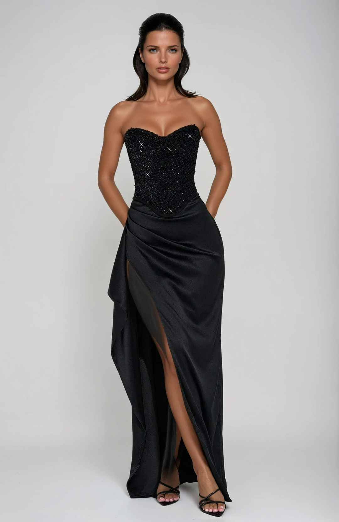 Vestido Maxi de Noche Corsé Beaded Emrielle