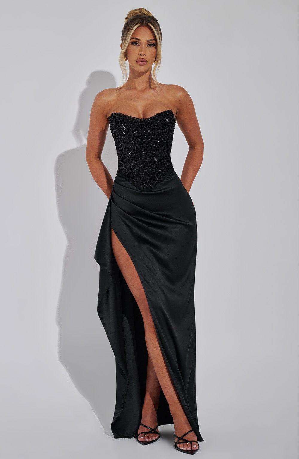 Vestido Maxi de Noche Corsé Beaded Emrielle