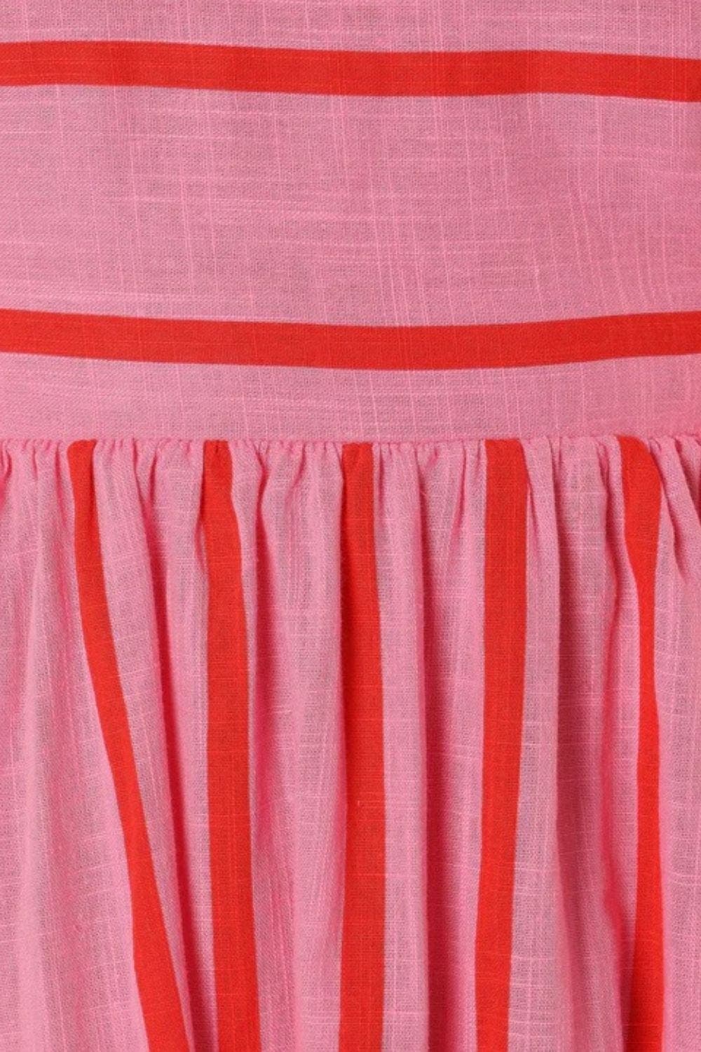 Vestido Maxi de Playa de Verano con Tirantes a Rayas