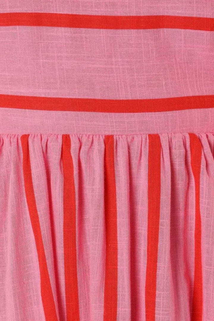 Vestido Maxi de Playa de Verano con Tirantes a Rayas