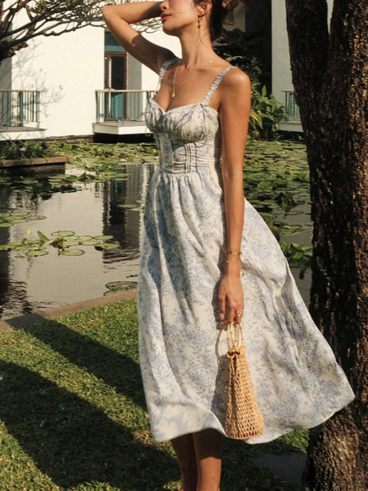 Vestido Midi de Cóctel Floral de Verano