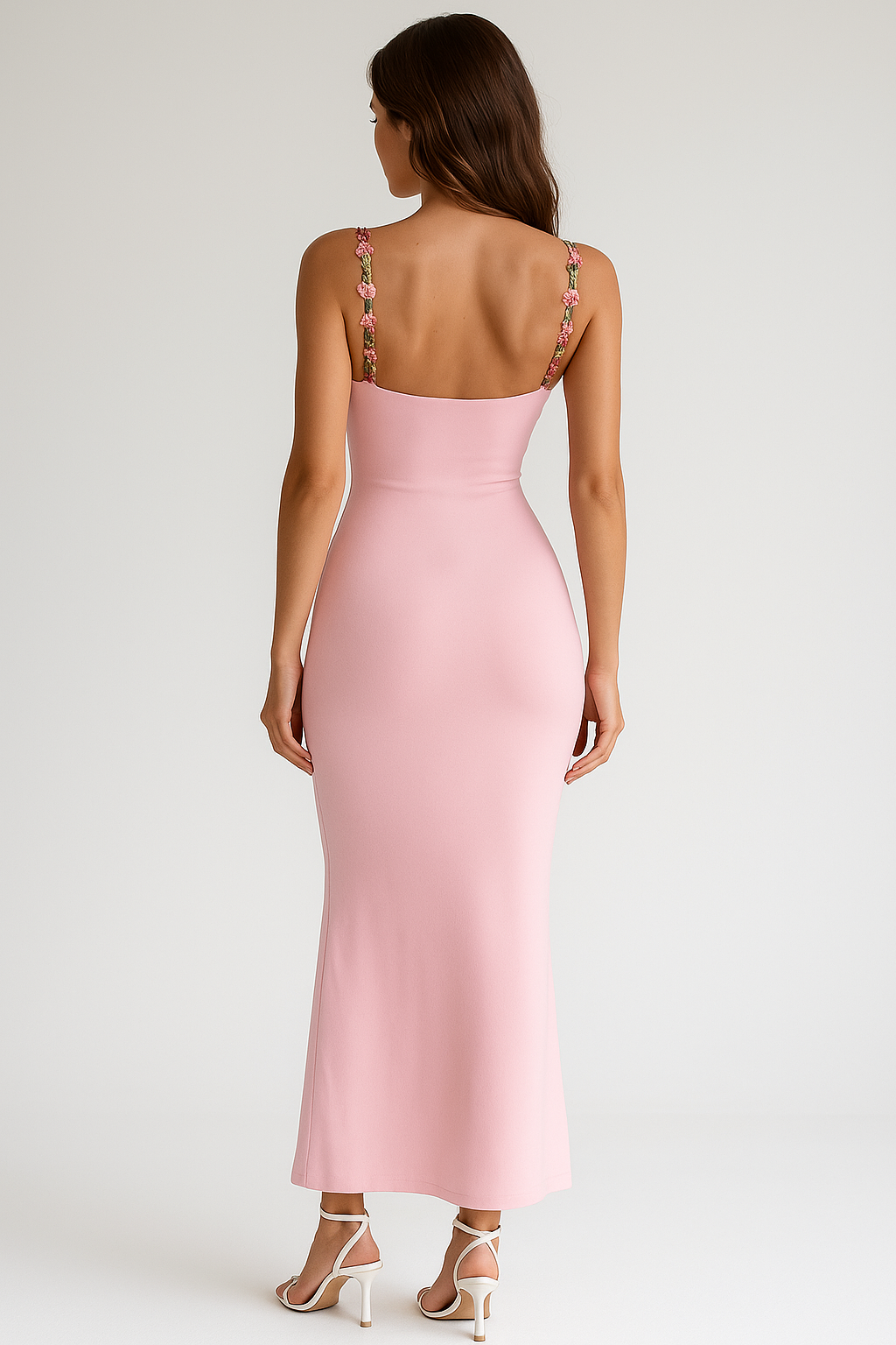 Vestido Maxi de Noche de Verano Bordado de Flores