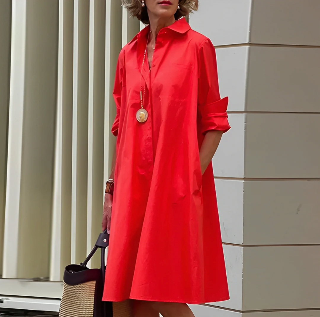 Sunniva | Vestido Midi de Manga Larga para Mujeres