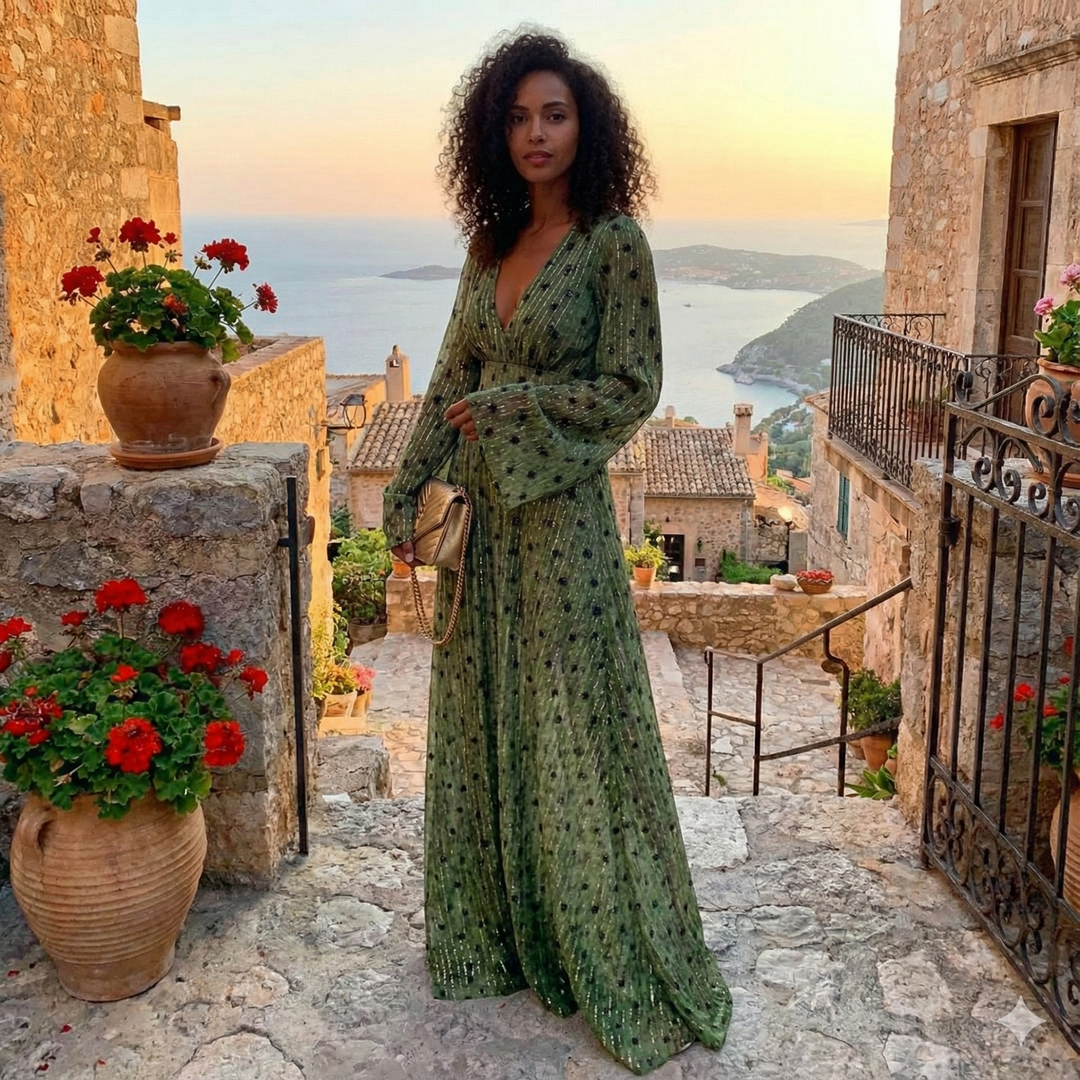 Vestido de verano largo clásico de playa para mujeres