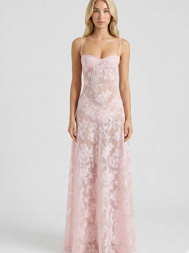 Vestido Maxi de Encaje – Vestido Elegante y Romántico para Mujeres