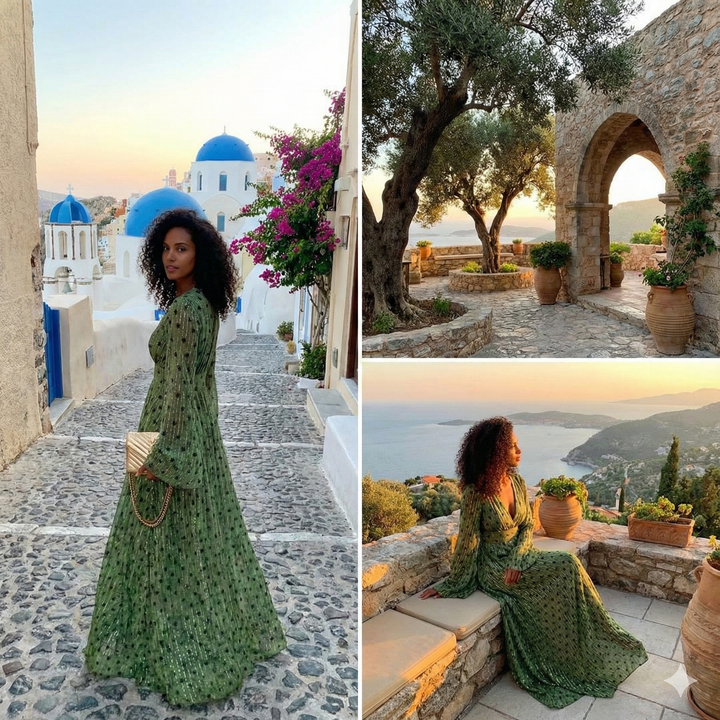 Vestido de verano largo clásico de playa para mujeres