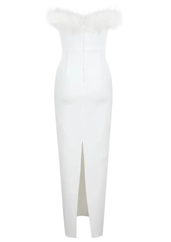 Maxi vestido de invitada de boda de noche Blanco