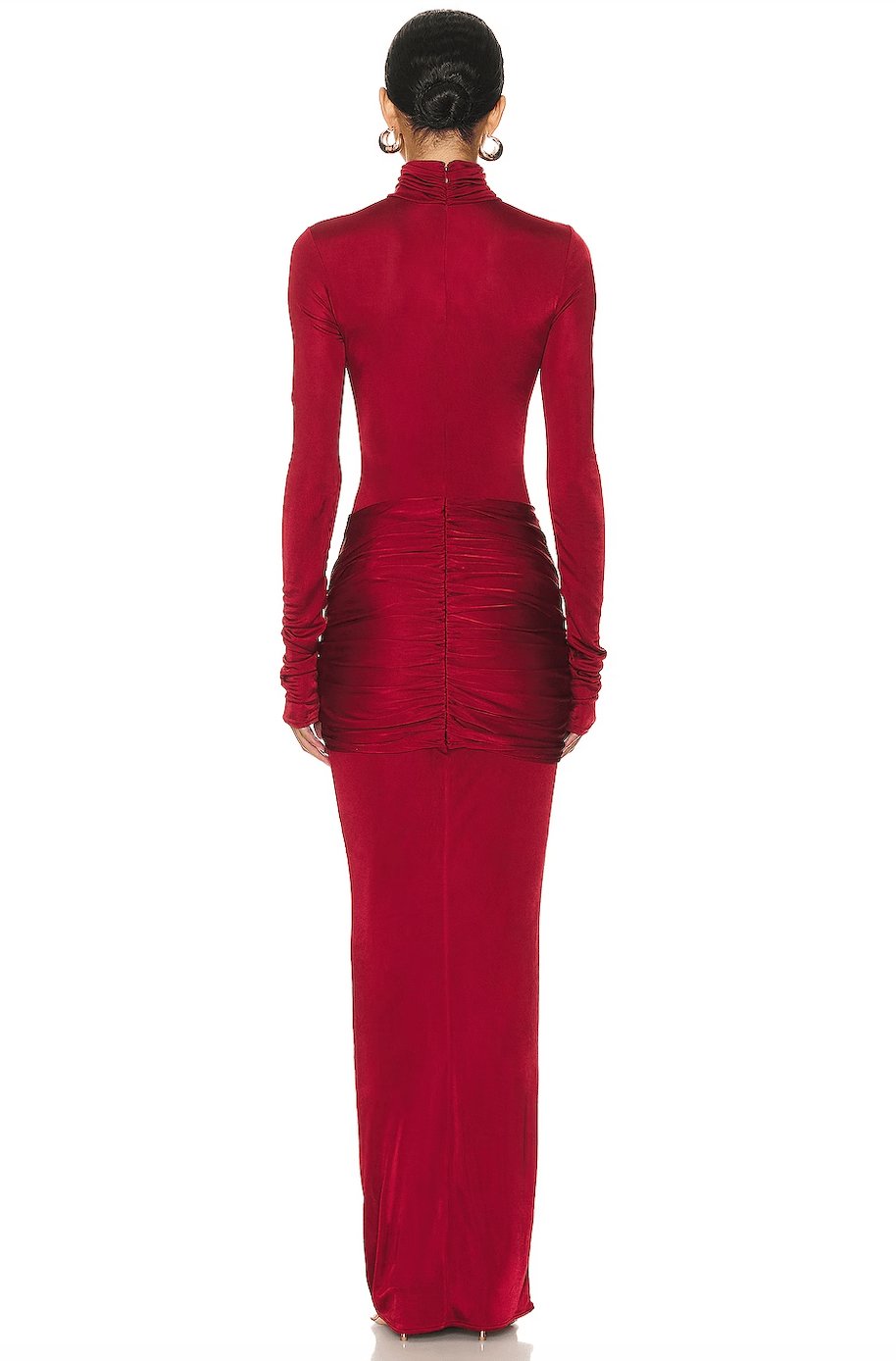Vestido Maxi Formal de Cuello Alto Rojo