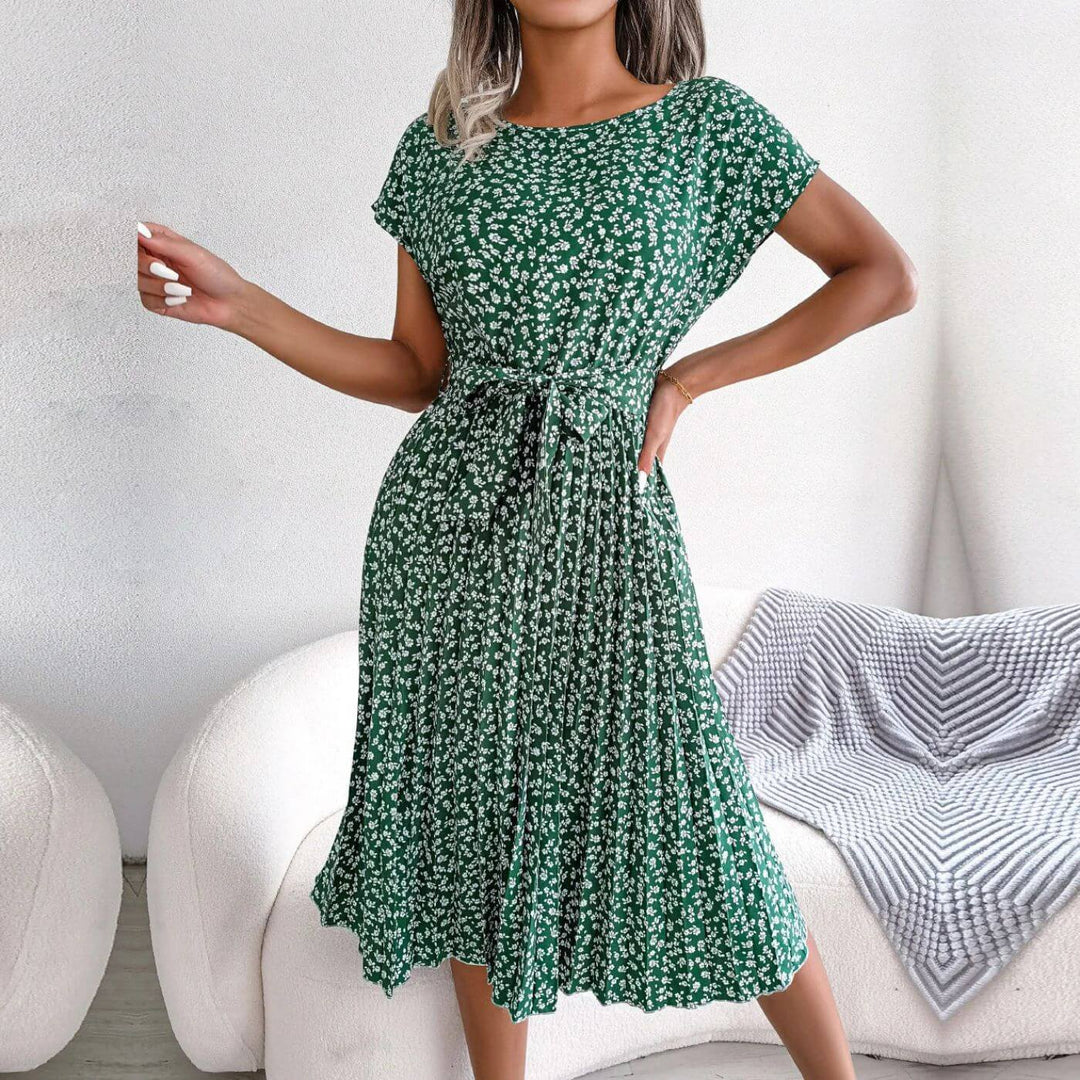 Jacinta | Vestido Midi de Manga Corta para Mujeres