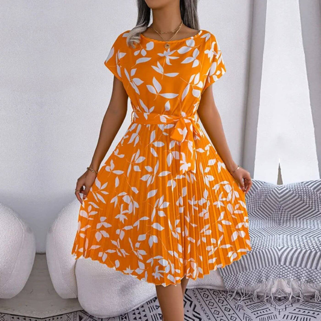 Jacinta | Vestido Midi de Manga Corta para Mujeres