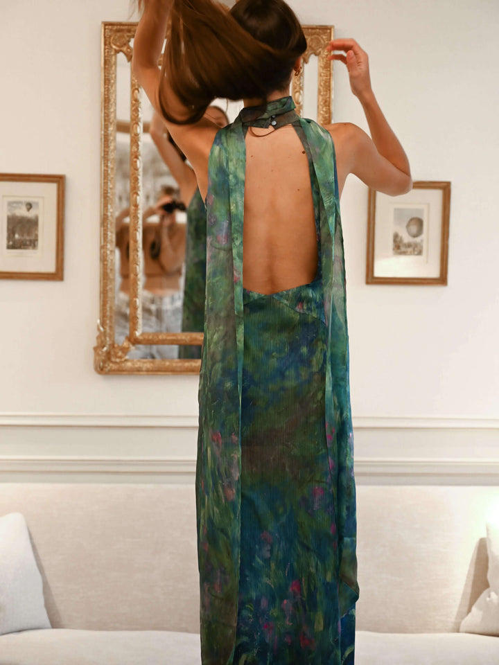 Vestido Maxi de Fiesta Inspirado en Monet