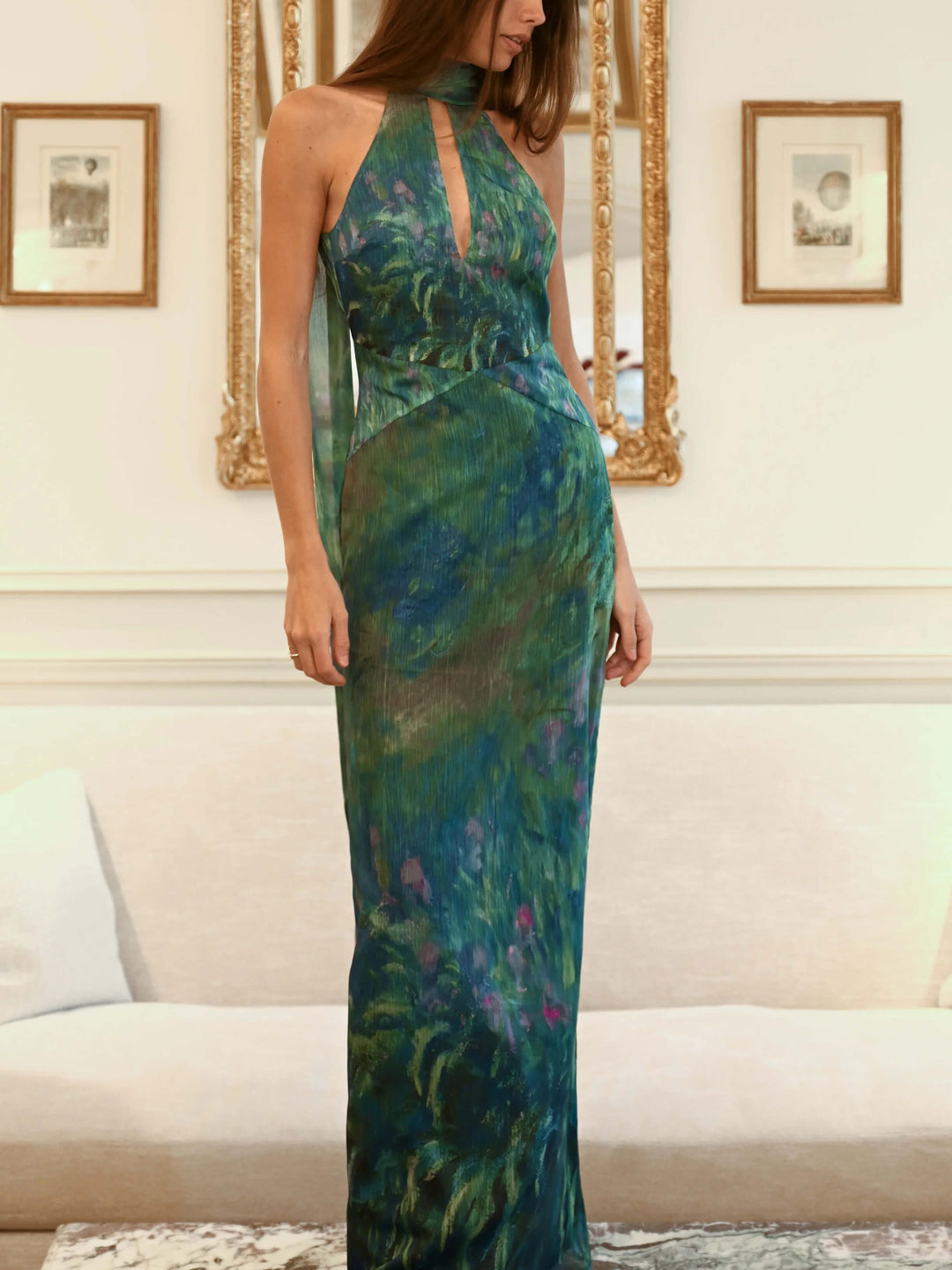 Vestido Maxi de Fiesta Inspirado en Monet