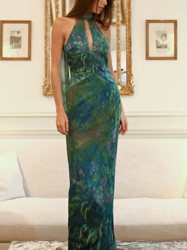 Vestido Maxi de Fiesta Inspirado en Monet