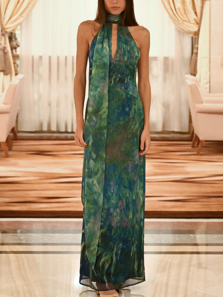 Vestido Maxi de Fiesta Inspirado en Monet