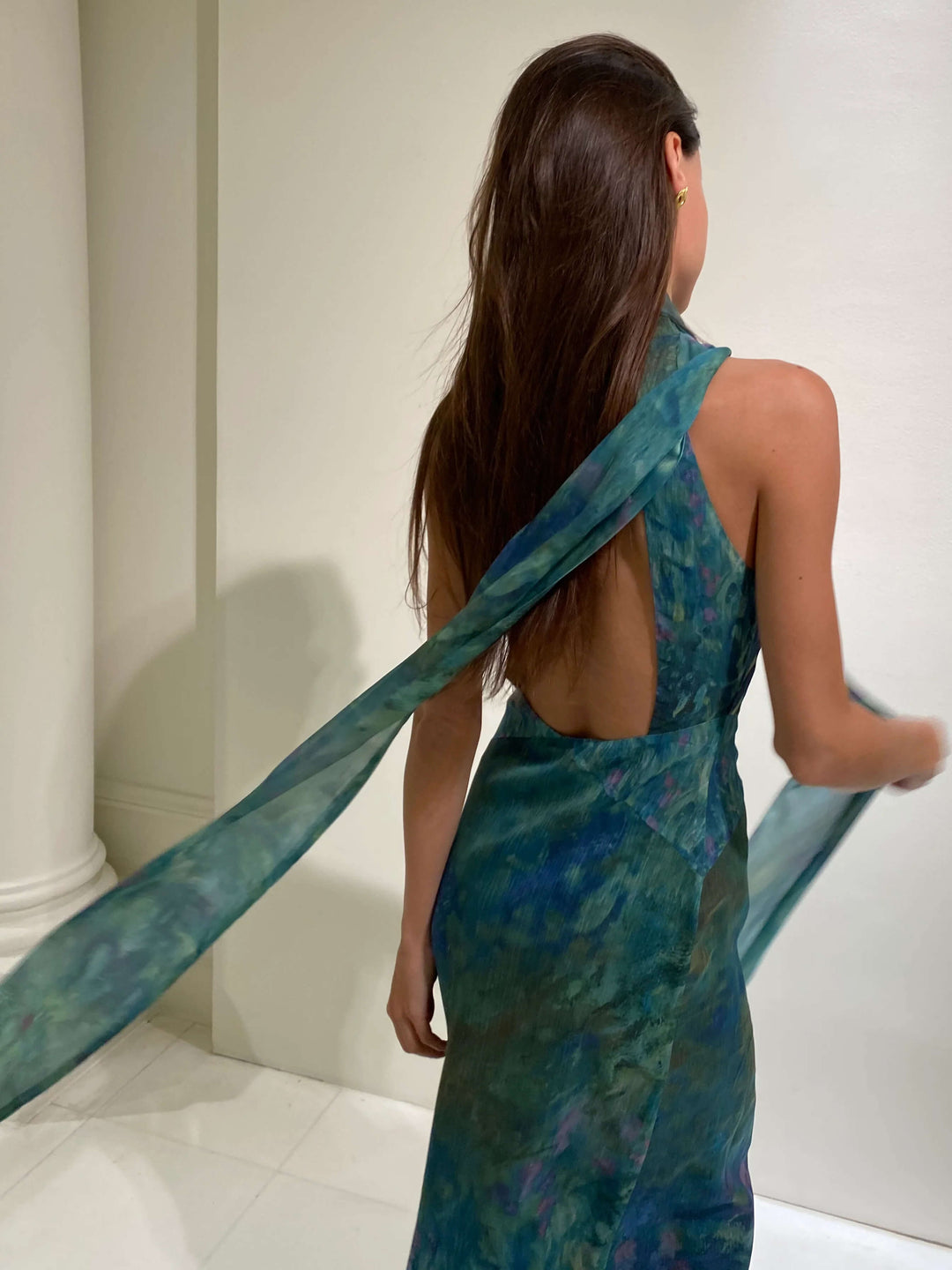 Vestido Maxi de Fiesta Inspirado en Monet