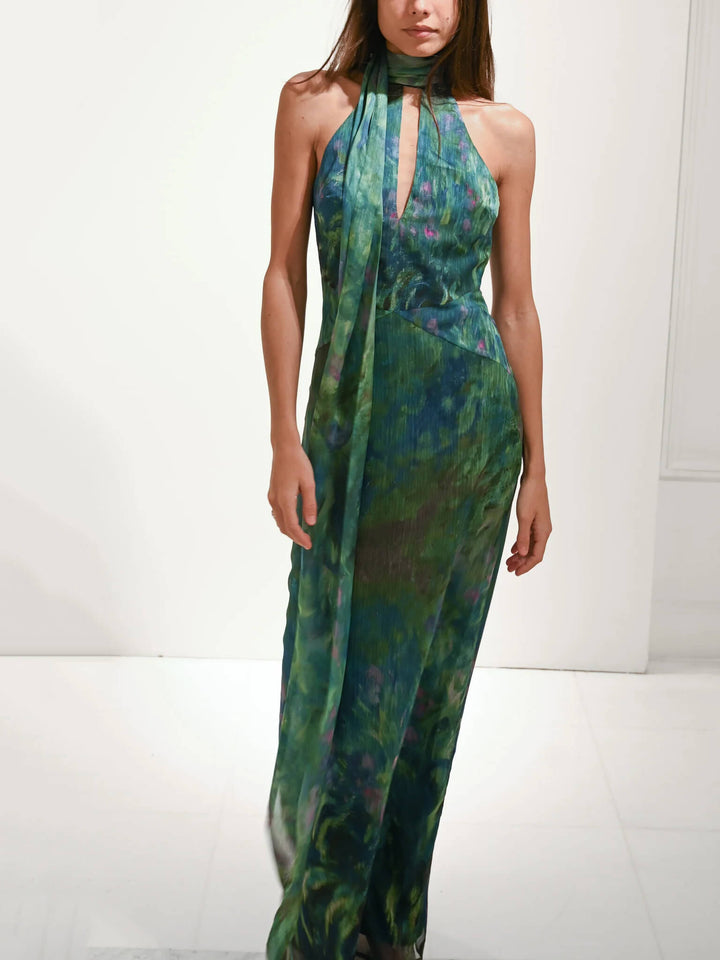 Vestido Maxi de Fiesta Inspirado en Monet