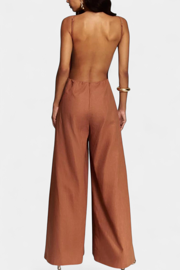 Belén Mono Halter de Pierna Ancha con Caída Radiante