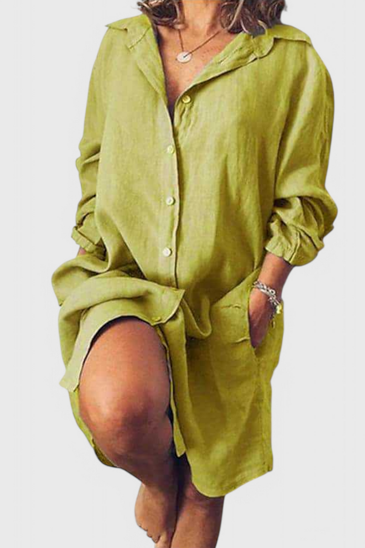 Marlene Vestido Camisa Lino Longline