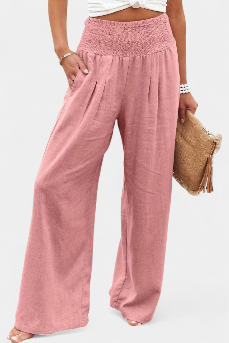 Alexia Pantalón de Algodón y Lino con Corte Fluido y Elegancia Natural