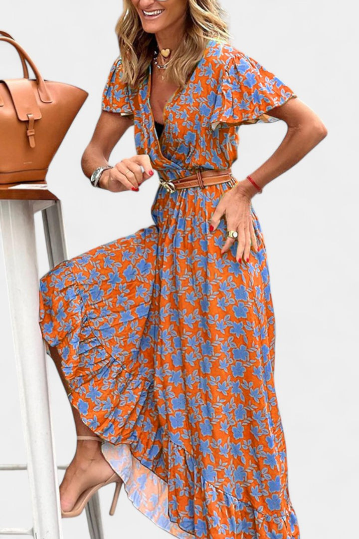 Kinslee Vestido Maxi de Estilo Swing con Escote en V