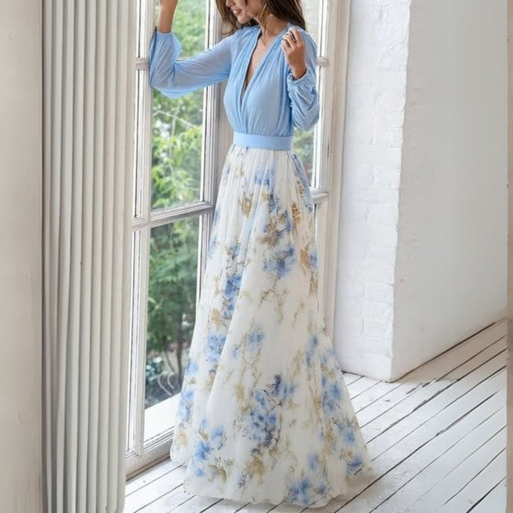 Elegante Vestido Maxi de Fiesta Floral de Verano