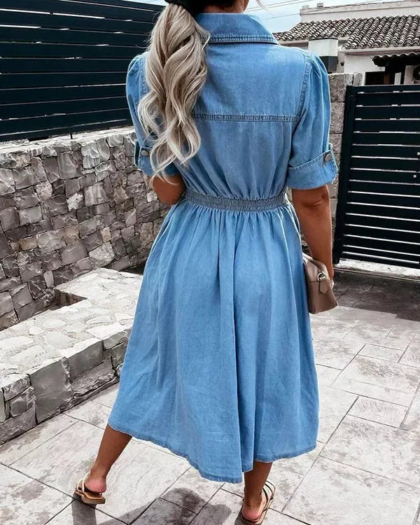 Merle | Vestido Camiseta Midi de Manga Corta para Mujeres