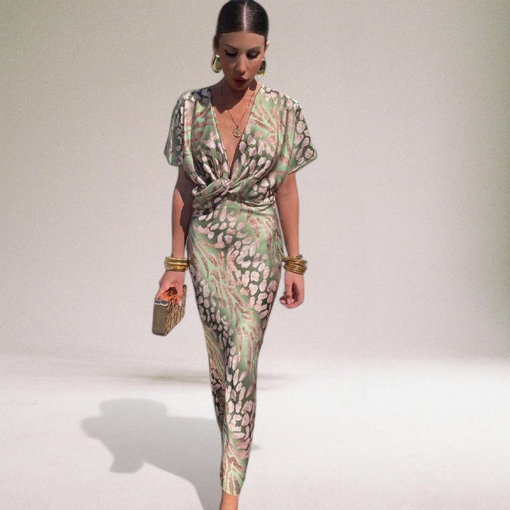 Heather | Vestido Midi con Nudo Frontal para Mujeres