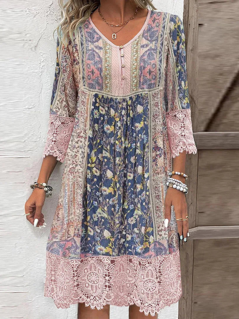 Fabienne | Vestido Midi con Encaje para Mujeres