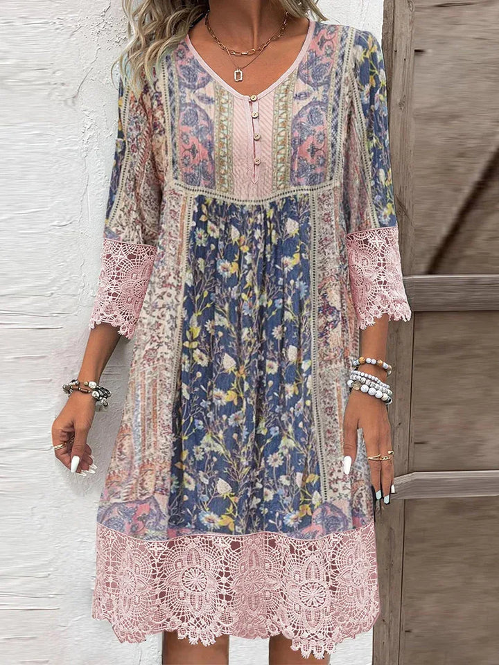 Fabienne | Vestido Midi con Encaje para Mujeres