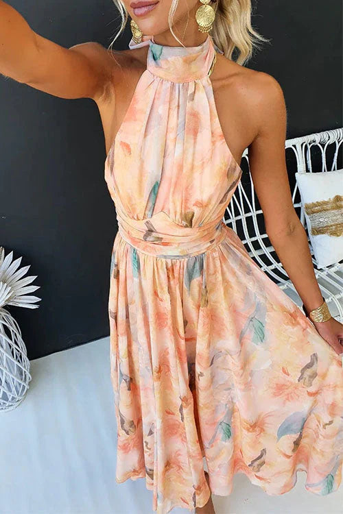 Elegante Vestido Maxi Acuarela para Fiesta de Verano