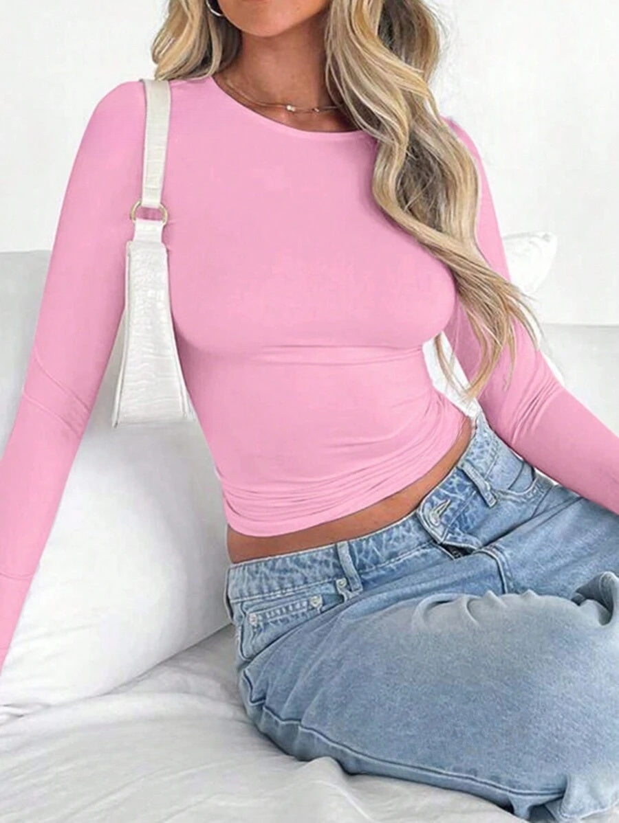 Blusa Básica de Manga Larga
