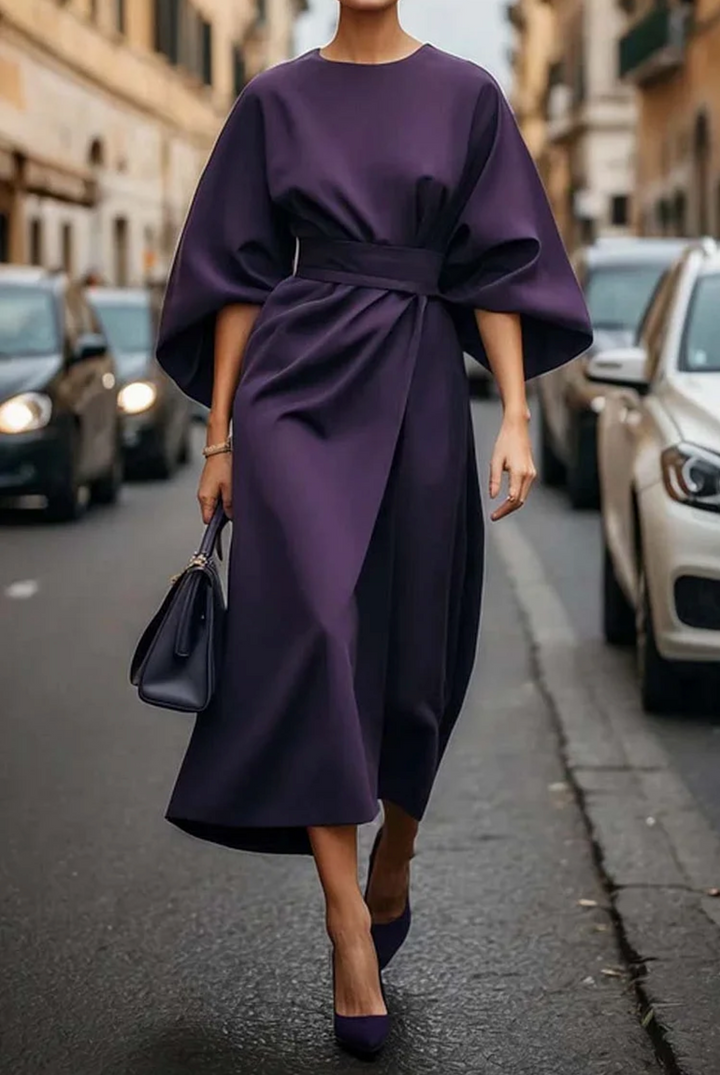 Ginerva | Vestido Midi de Manga Kimono para Mujeres