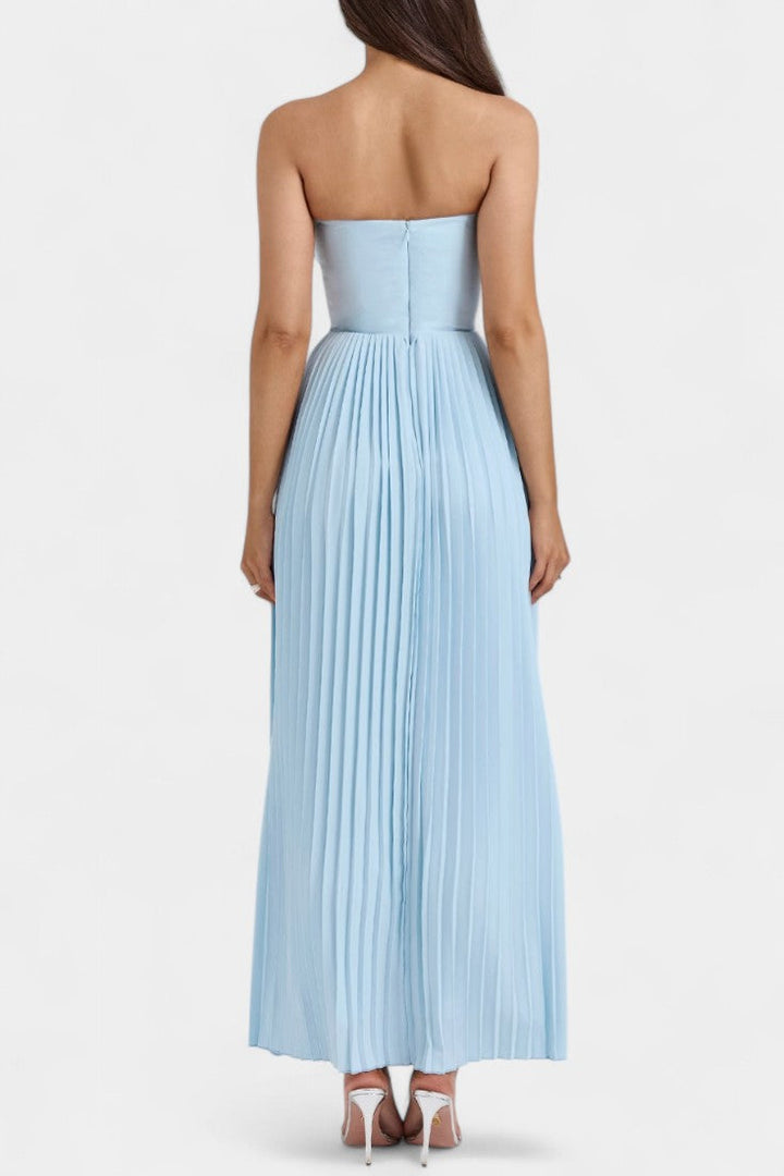 Seraphina Vestido Bustier Plisado Sin Tirantes