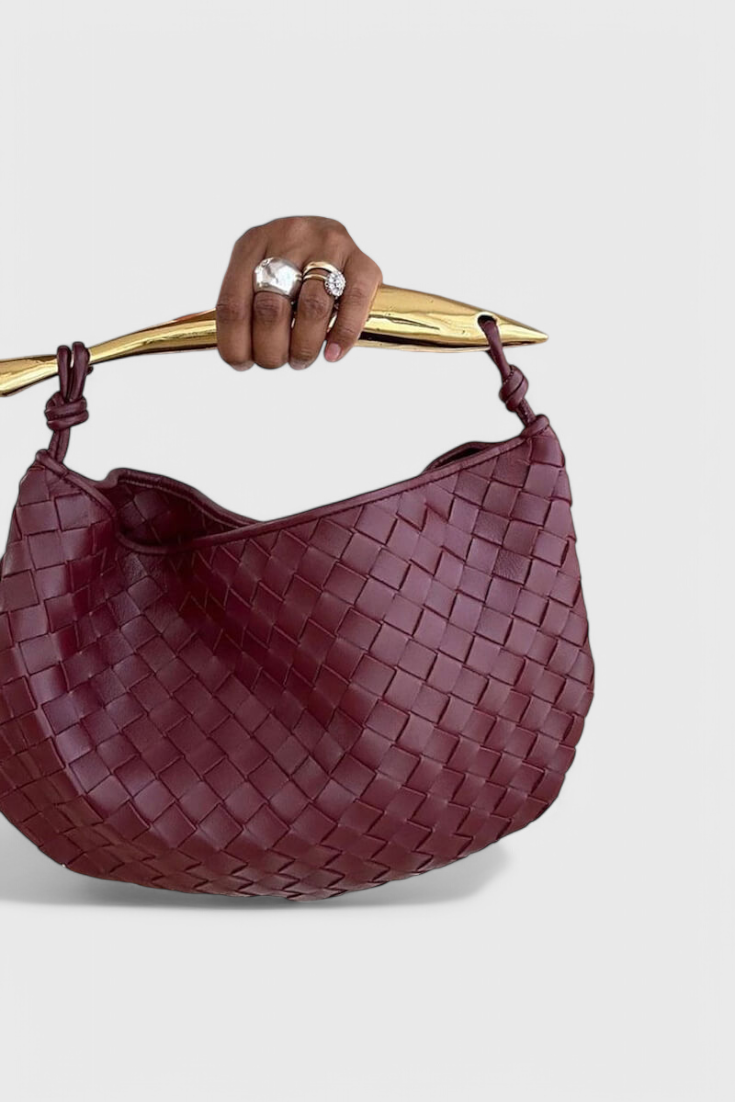Gerda Bolso Woven con Asa Dorada