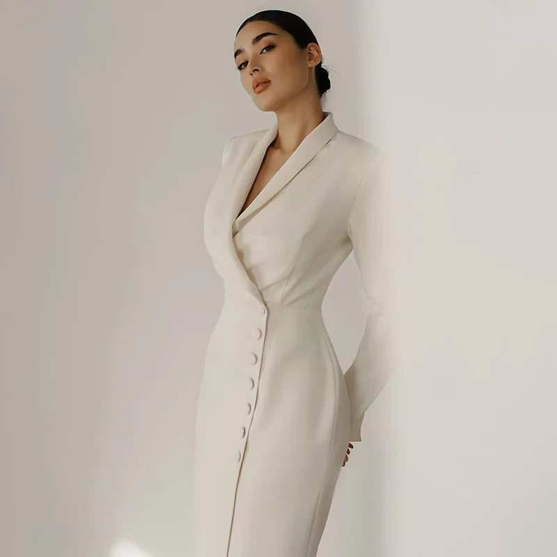 Vestido de Noche – Elegante Vestido Formal de Manga Larga Negro para Eventos Nocturnos Atemporales