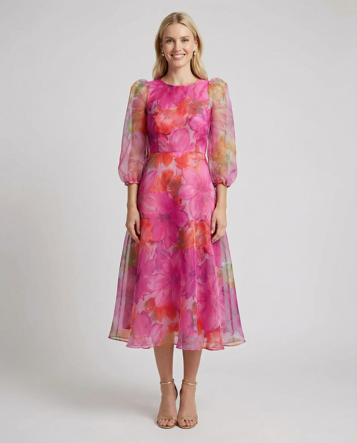 Vestido de Malla – Diseño Impreso Elegante para la Oficina y Eventos de Verano