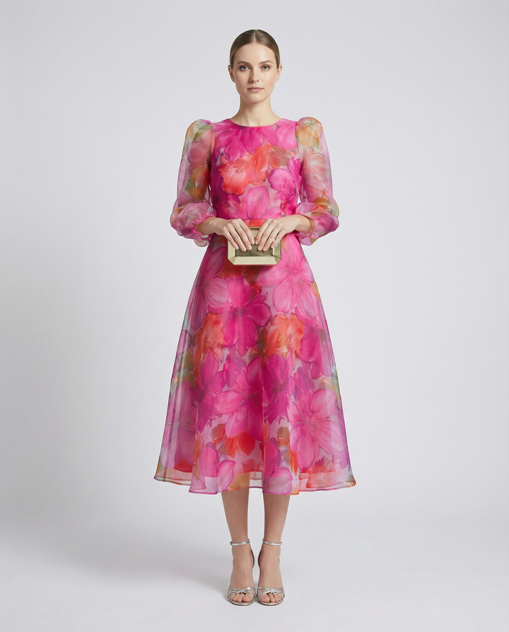 Vestido de Malla – Diseño Impreso Elegante para la Oficina y Eventos de Verano