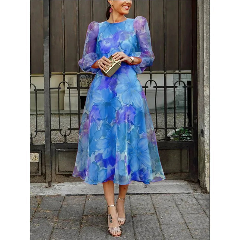 Vestido de Malla – Diseño Impreso Elegante para la Oficina y Eventos de Verano