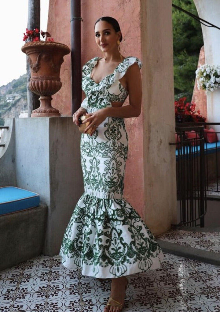 Vestido Maxi de Verano Bordado de Algodón Sorrento