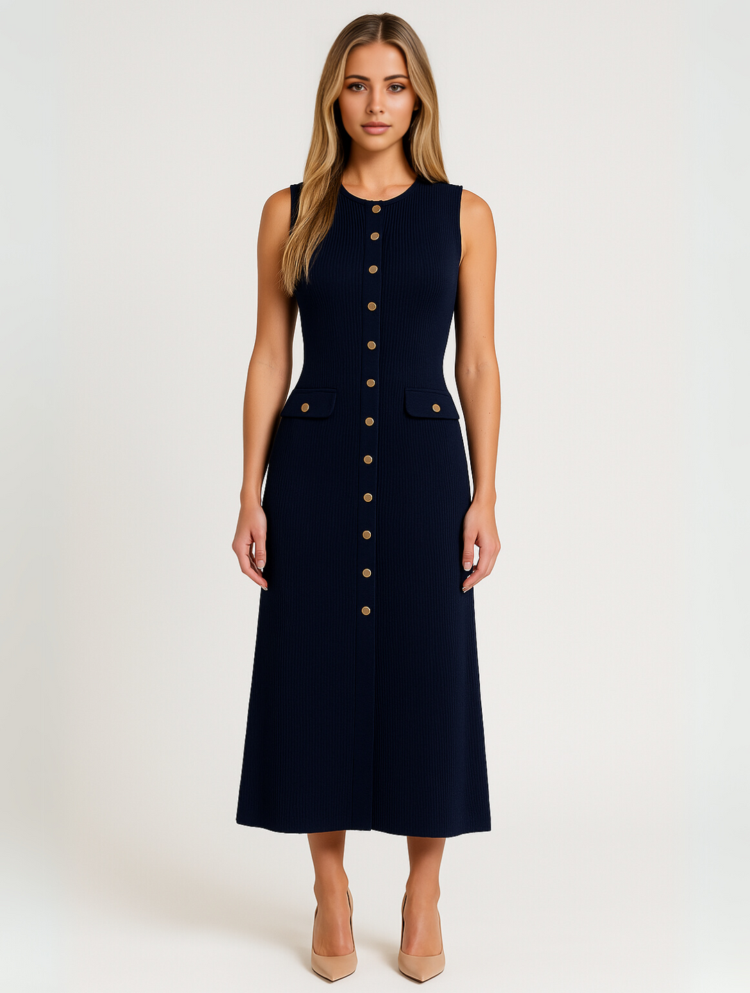 Hedda | Vestido Midi de Botones para Mujeres