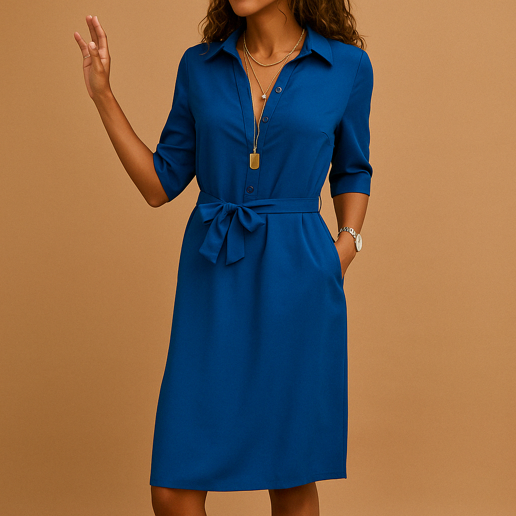 Vestido Midi de Trabajo Relajado para Mujeres