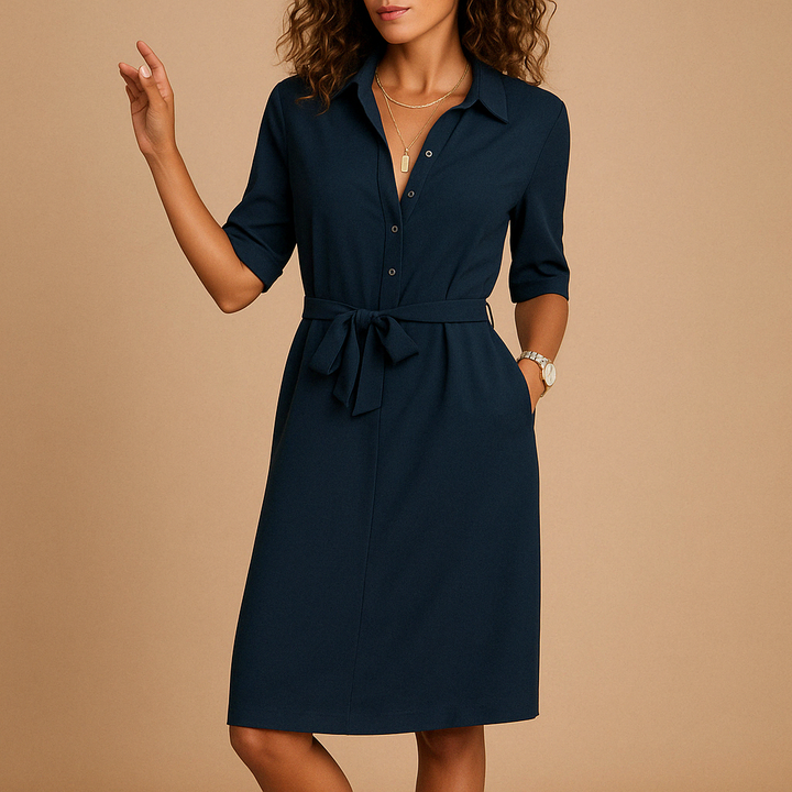 Vestido Midi de Trabajo Relajado para Mujeres