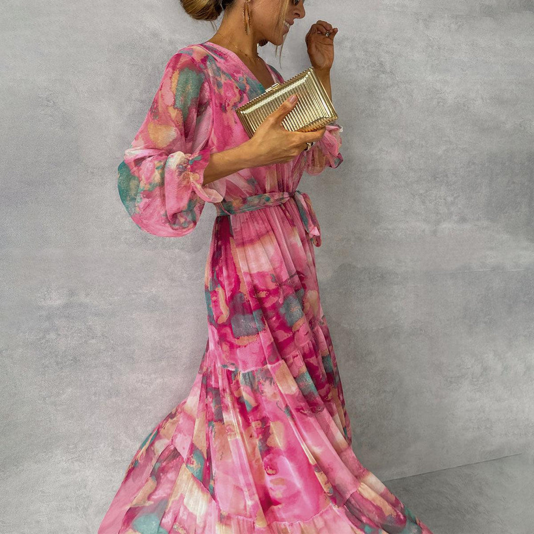 Vestido Maxi de Noche de Verano con Estampado Floral